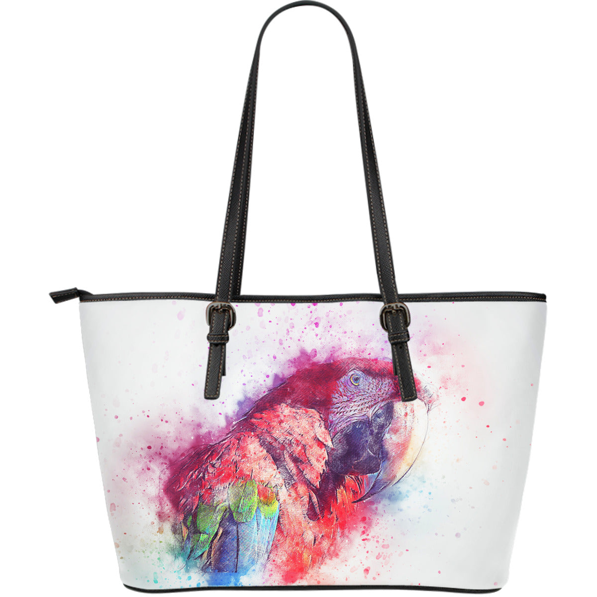 Leather Tote Bag - Large Parrot - JaZazzy 