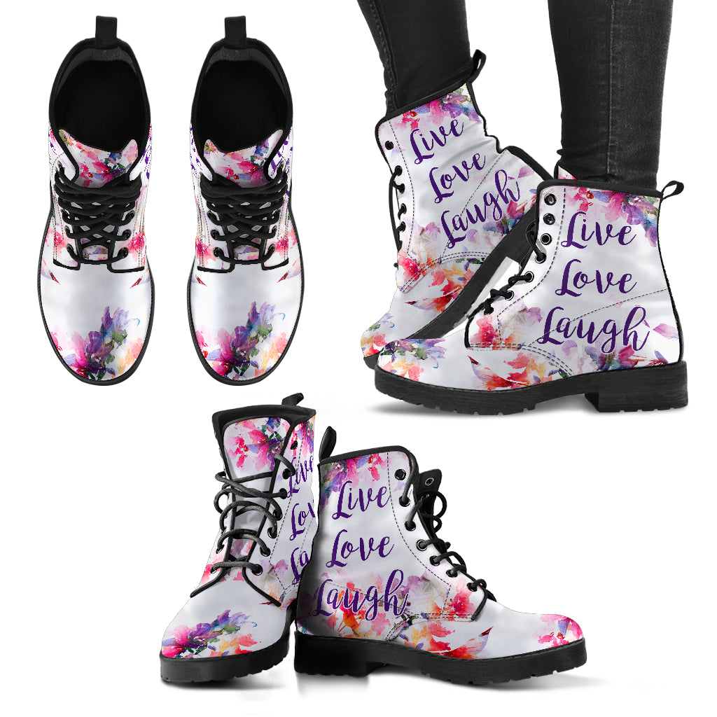 Live Love Laugh Women's Leather Boots - JaZazzy 