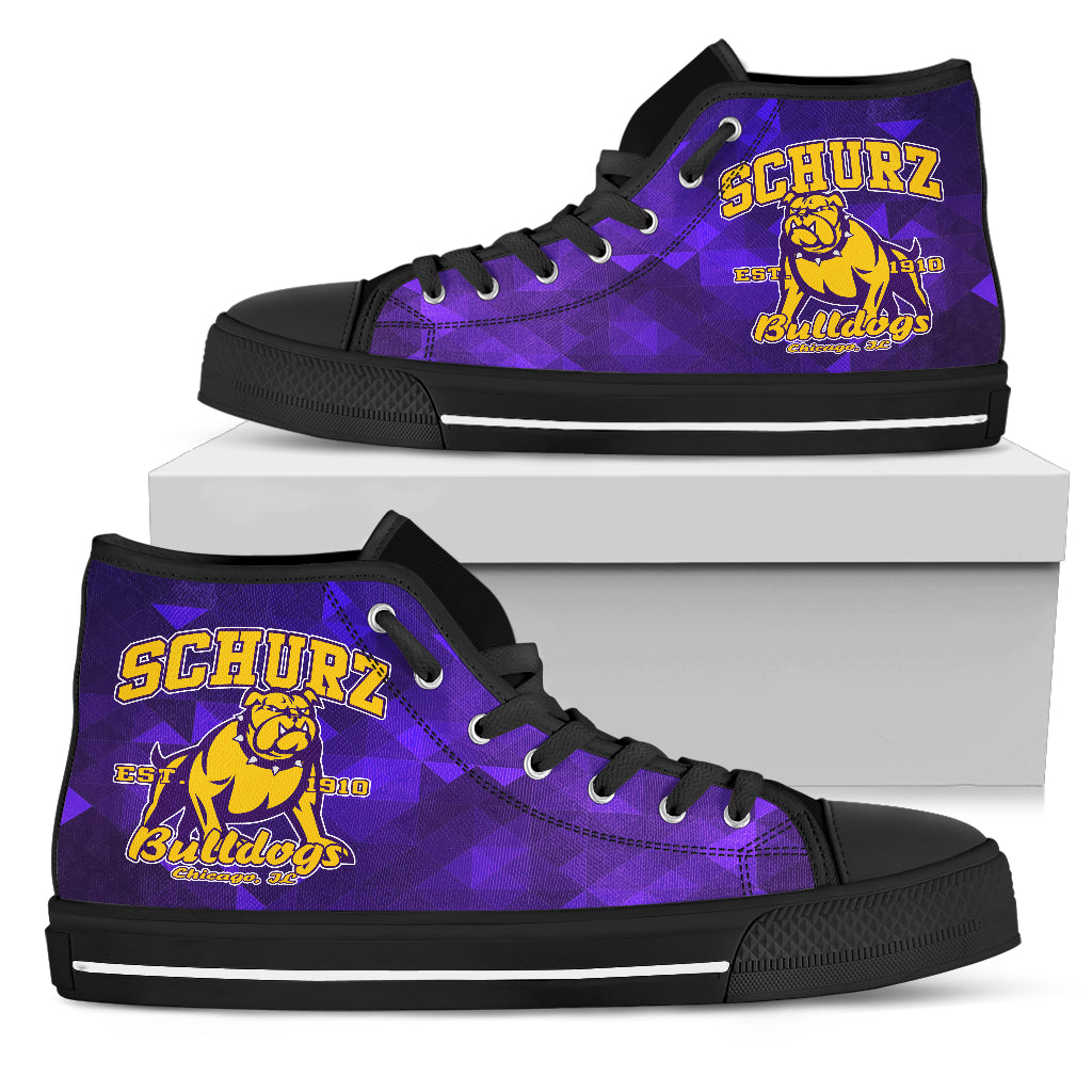 Schurz Bulldog Purple High Top_Mens Sneaker (Gym Shoe)_Blk - JaZazzy 