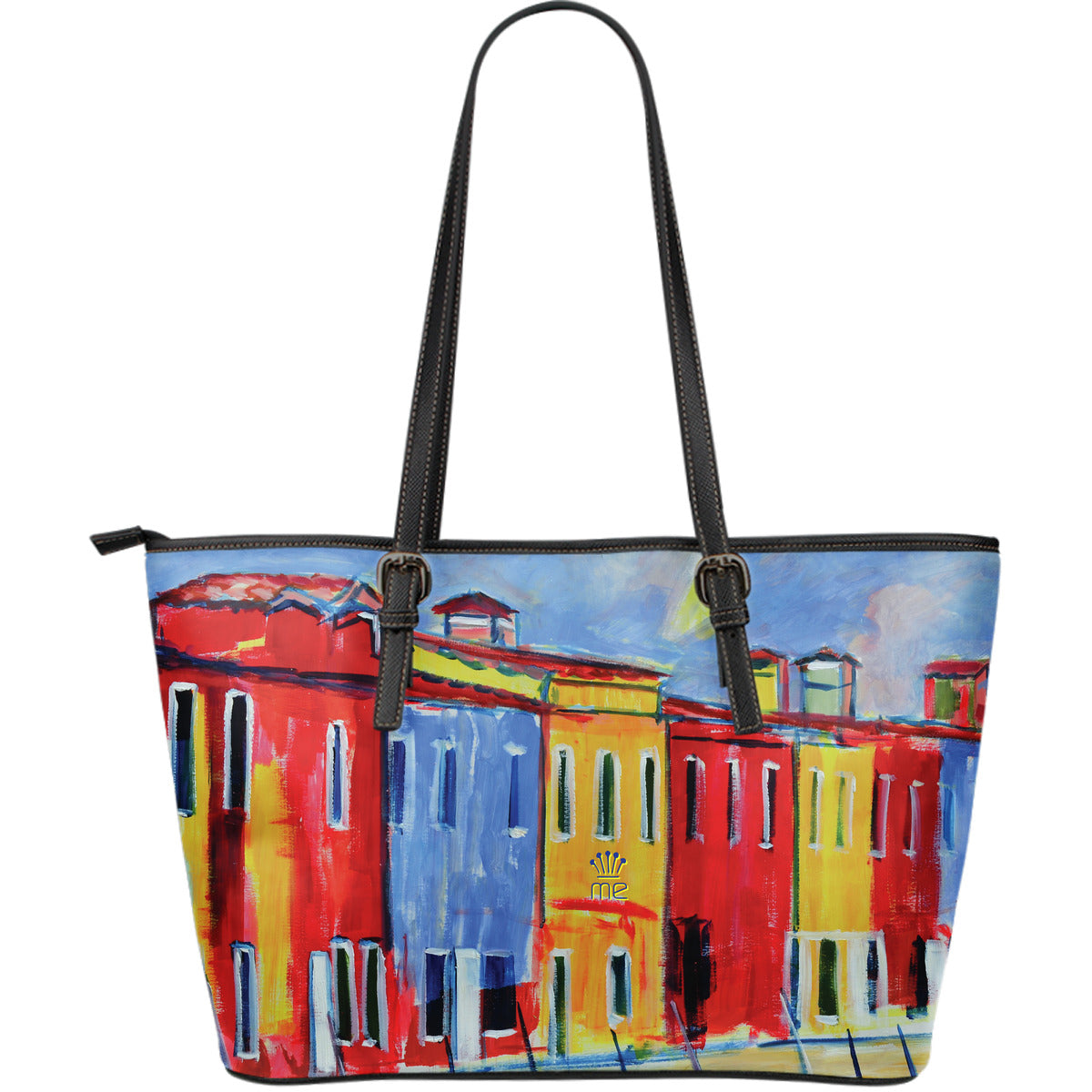 Colored houses Large Tote Bag - JaZazzy 