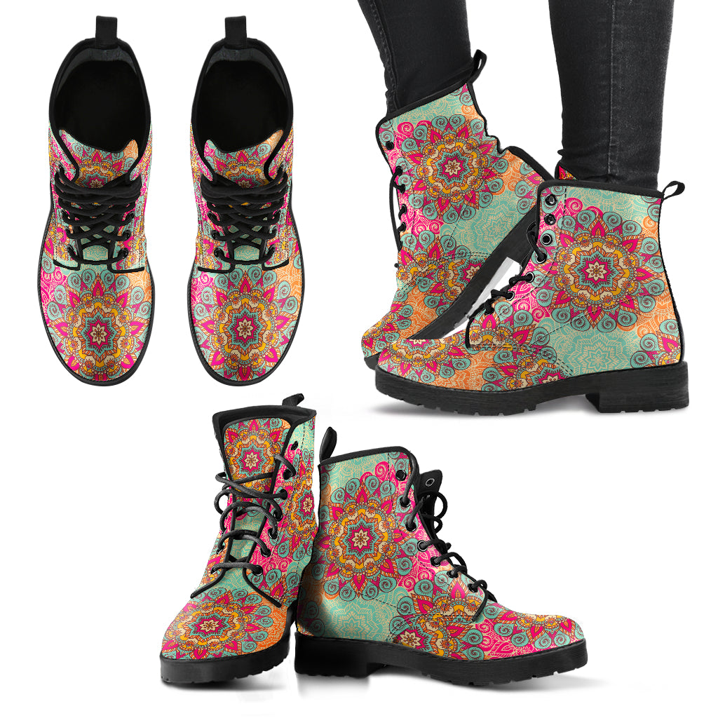 HandCrafted Womens Bohemian Flower Boots - JaZazzy 