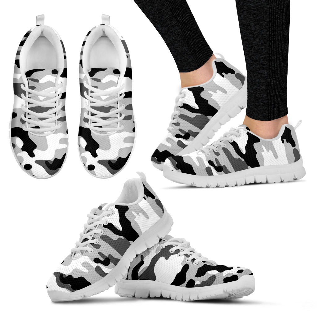 Black White Camouflage Sneakers - JaZazzy 