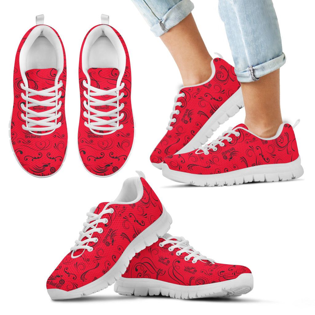 RED/WHITE Open Road Girl Kid's Sneakers - JaZazzy 