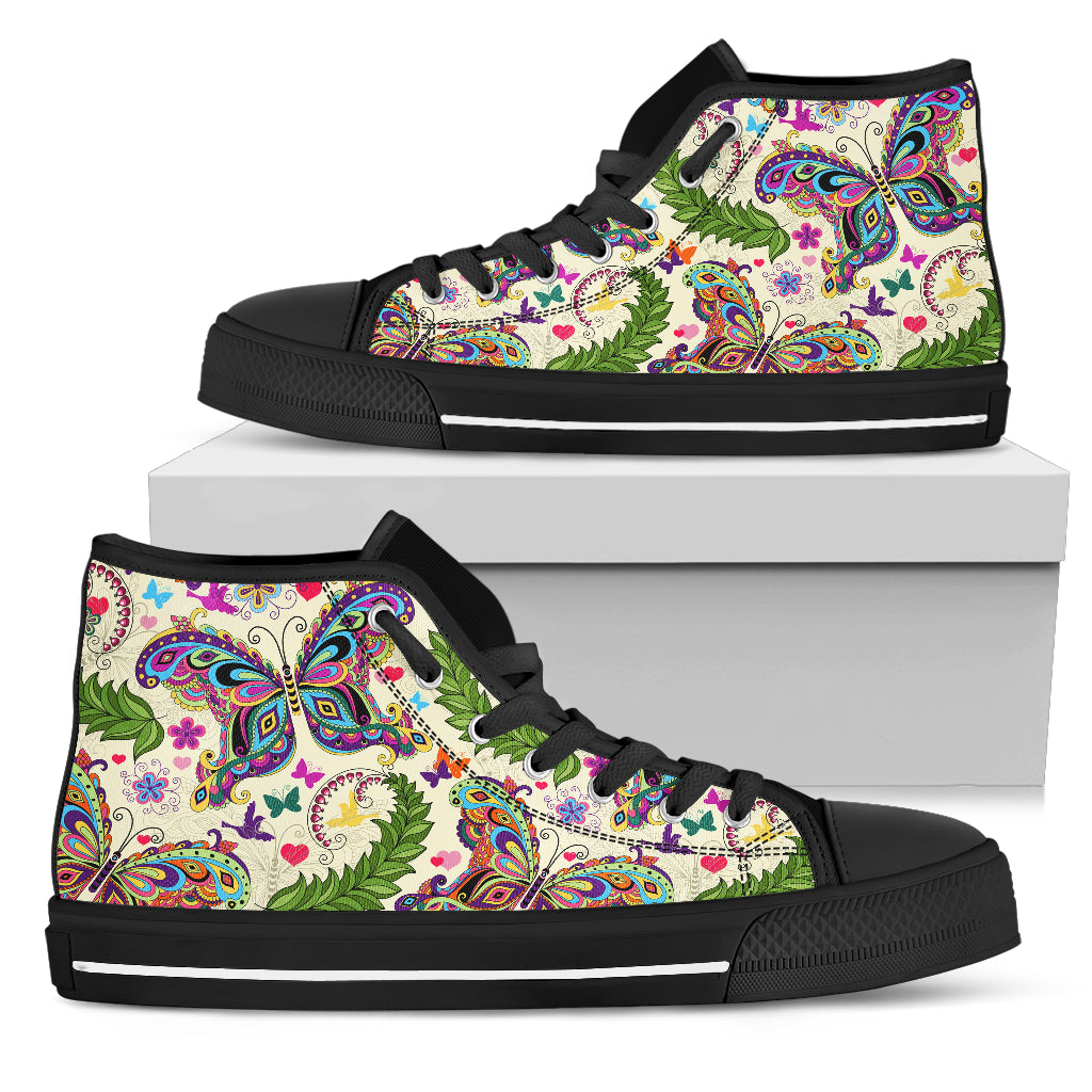 Butterfly High Top Shoes Black - JaZazzy 