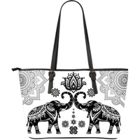 Thumbnail for Elephant Love Large Leather Tote Bag - JaZazzy 