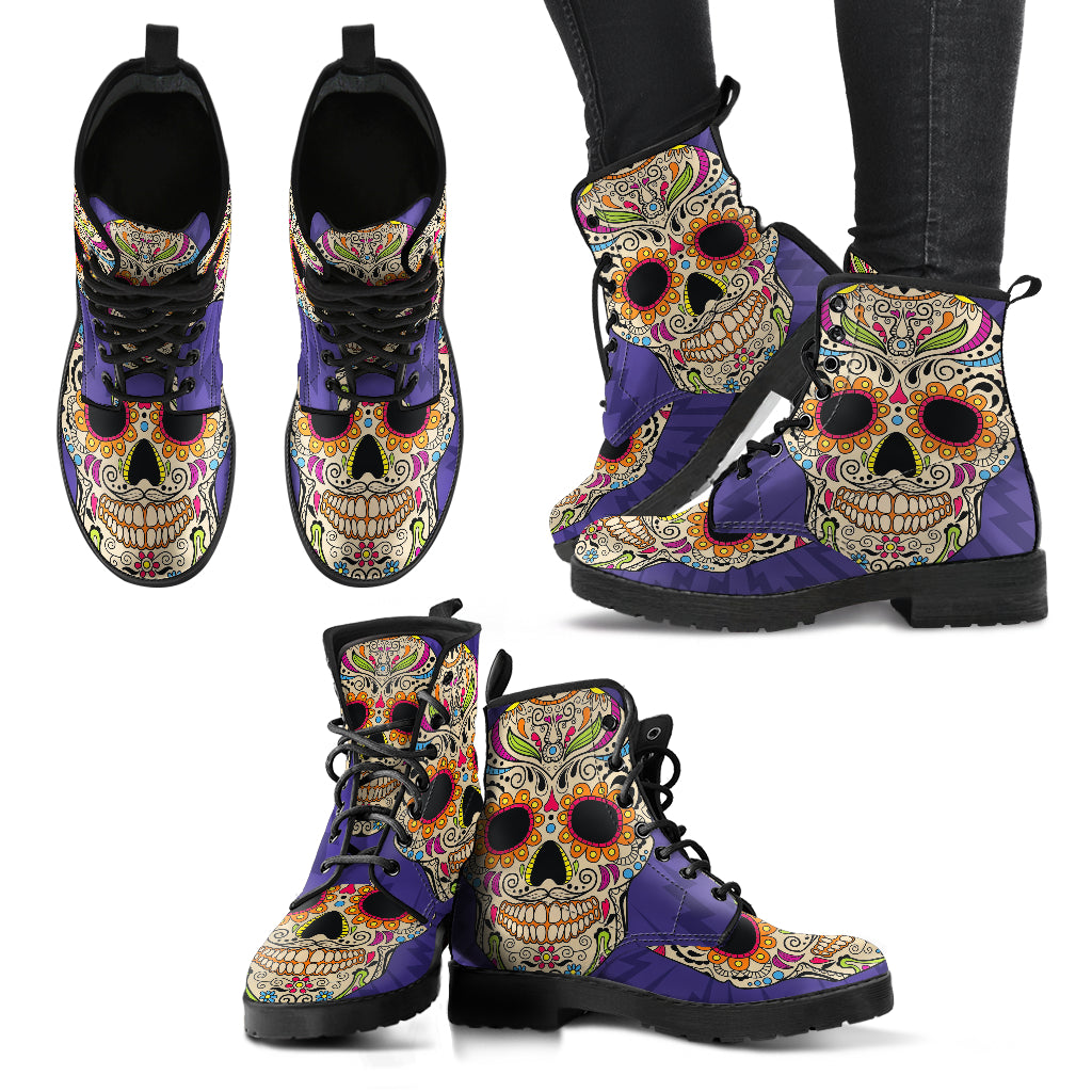 SugarSkull 2 Handcrafted Boots - JaZazzy 