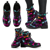 Thumbnail for Handcrafted Dragonfly Pattern Boots