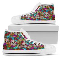 Thumbnail for Sugar Skull Handcrafted High Tops - JaZazzy 