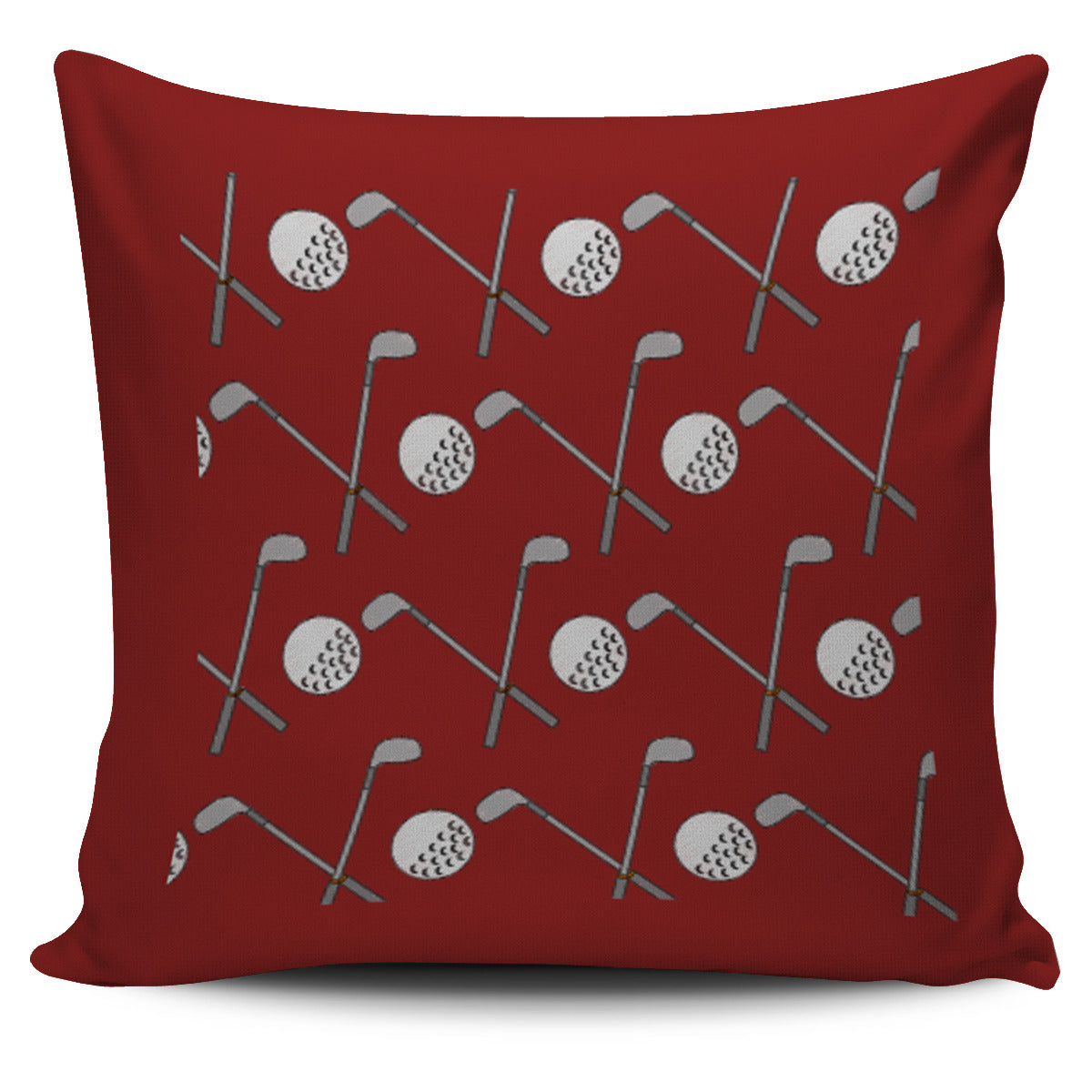 Golf Design Pillow Case - Burgundy - JaZazzy 