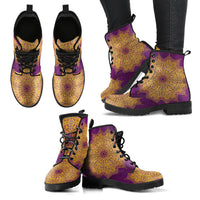 Thumbnail for HandCrafted Gold and Purple Mandala Boots. - JaZazzy 