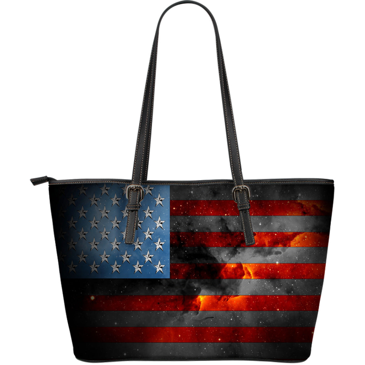 American Space Flag Leather Tote Bag - JaZazzy 