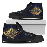 Thumbnail for Womens Gold Lotus High Top - JaZazzy 