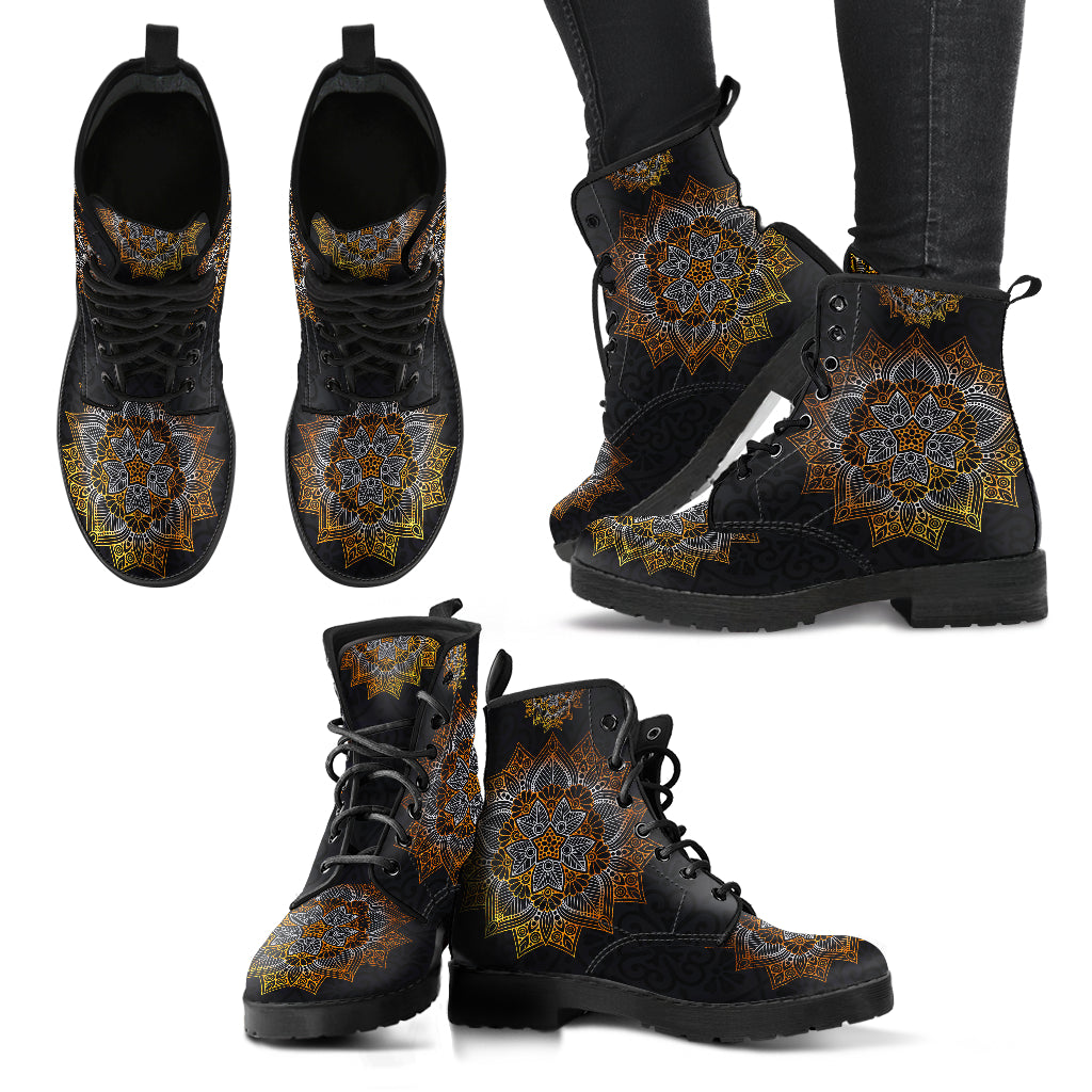 Flower Mandala Handcrafted Boots - JaZazzy 