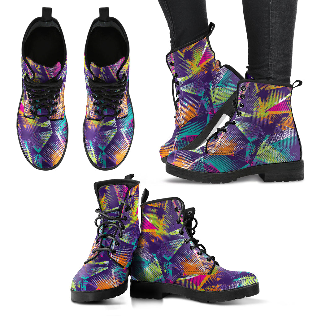 Colorful Geometric Handcrafted Boots - JaZazzy 