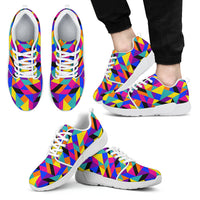 Thumbnail for Men's Kaleidoscope Athletic Sneakers White - JaZazzy 