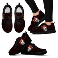 Thumbnail for Flower Crown Skull Hand Crafted Sneakers - JaZazzy 