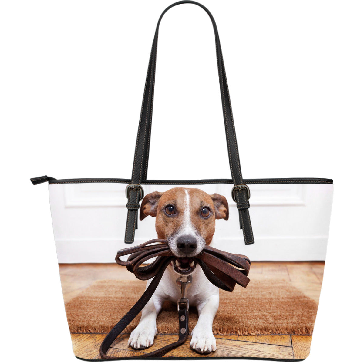 Jack Russell Dog Lovers Large Leather Tote - JaZazzy 