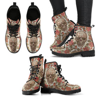 Thumbnail for Skull Roses Handcrafted Boots - JaZazzy 