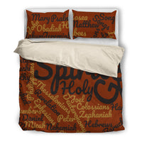 Thumbnail for Cool Brown Holy Bible Books Beige Bedding Set - JaZazzy 