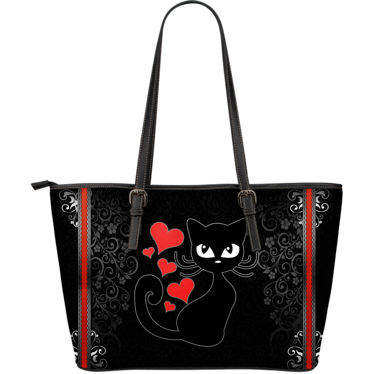 Kitty Love Large Leather Tote Bag - JaZazzy 