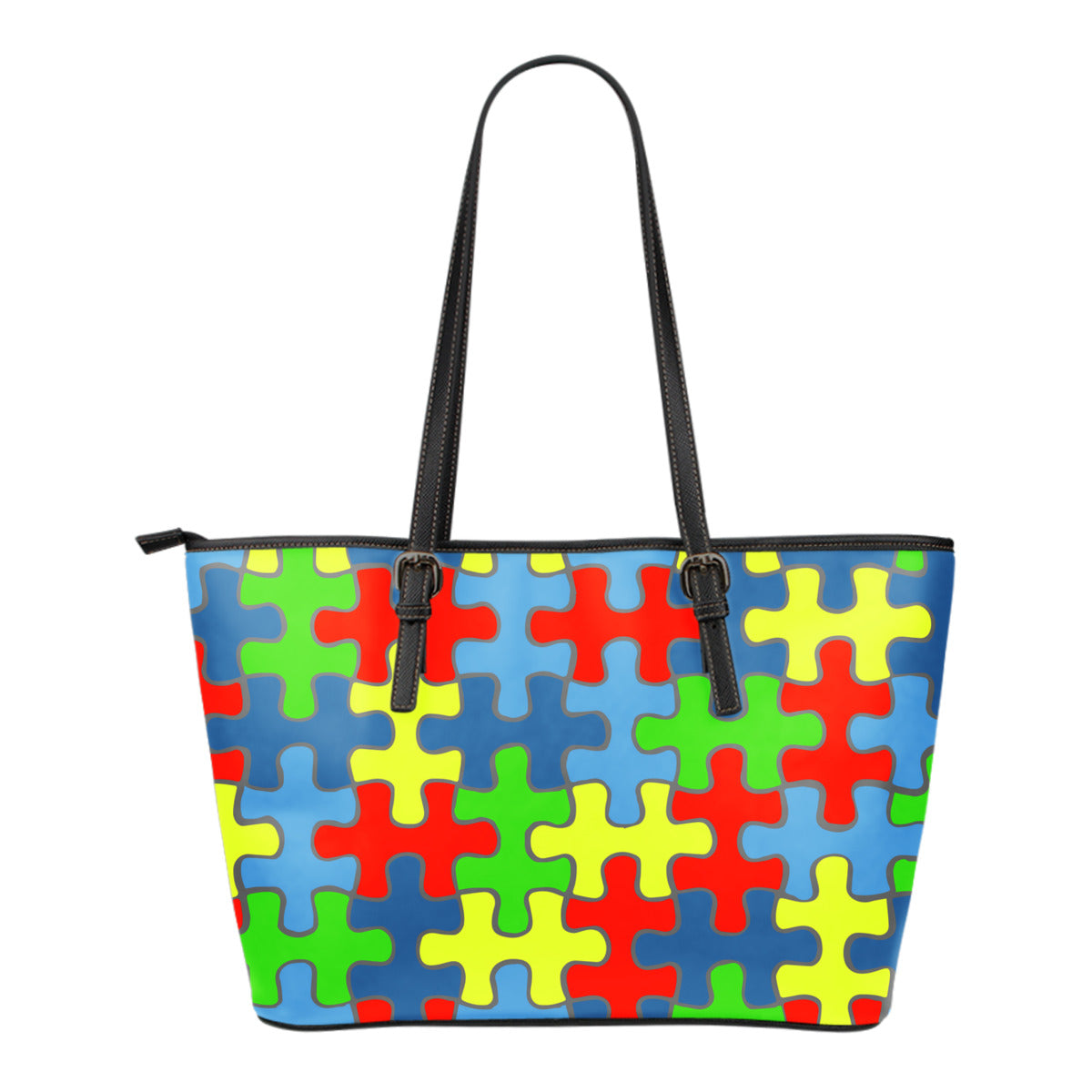 Autism Awareness Small Leather Tote Bag - JaZazzy 