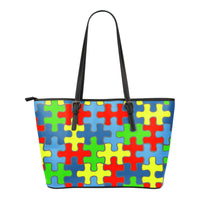 Thumbnail for Autism Awareness Small Leather Tote Bag - JaZazzy 