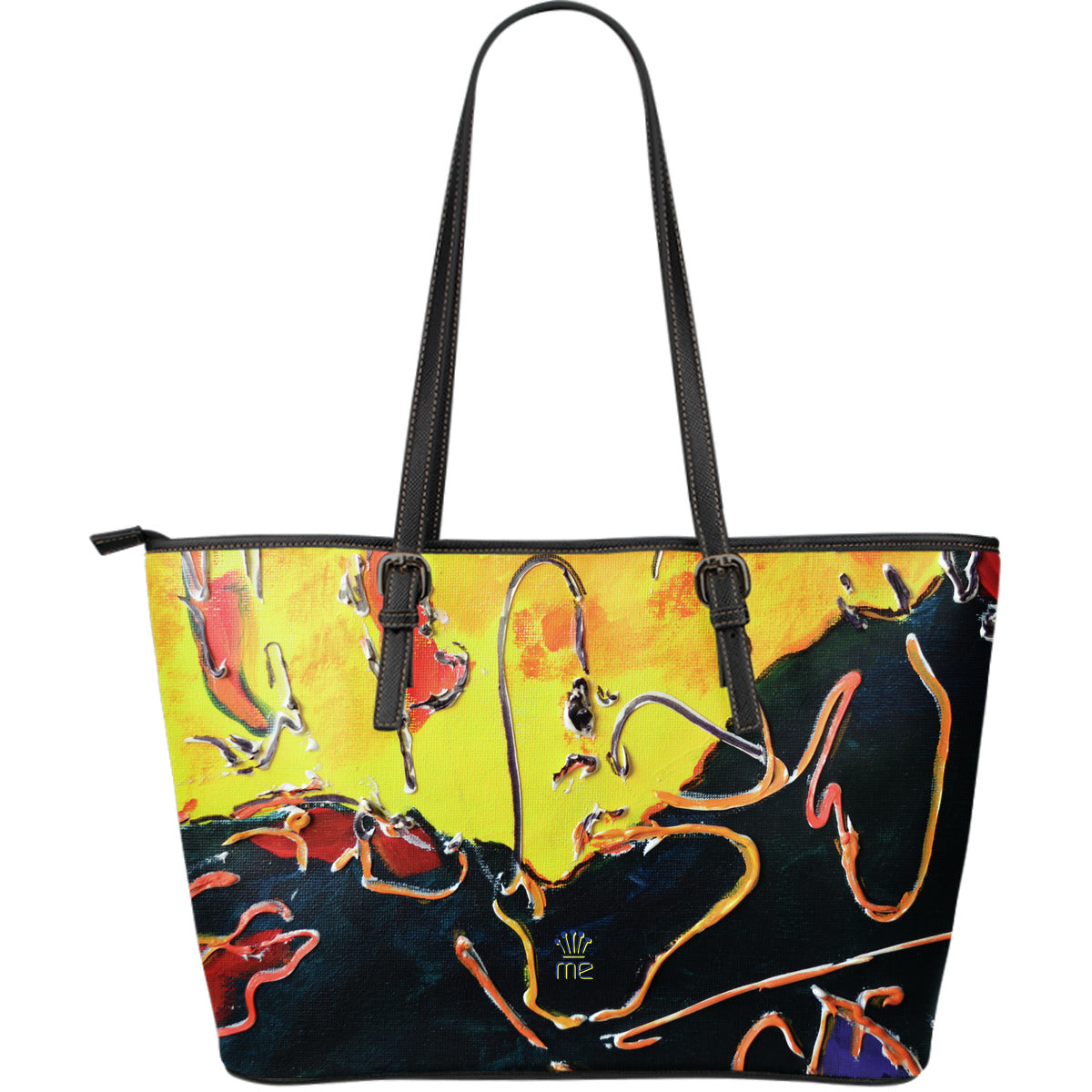 Black and yellow  Large Tote Bag - JaZazzy 