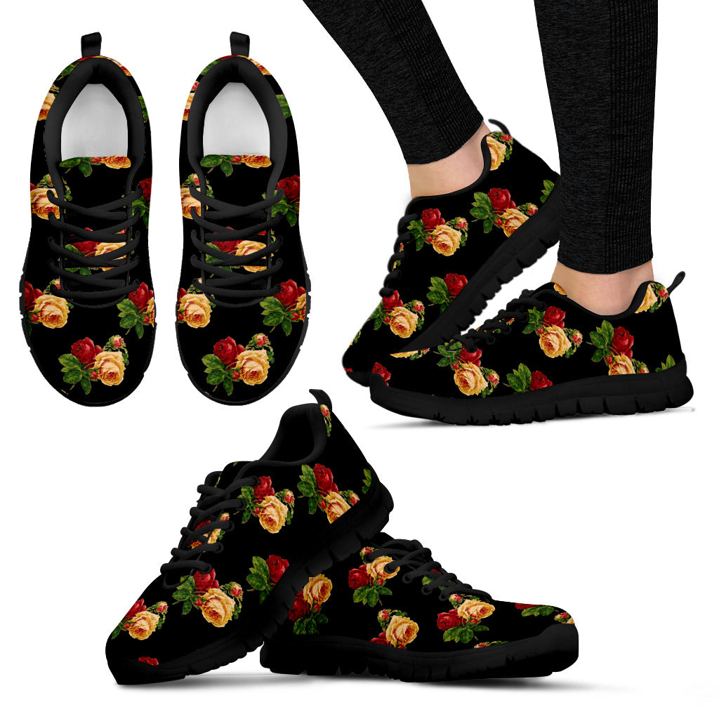 Vintage Rose Bouquet Women's Sneaker - JaZazzy 