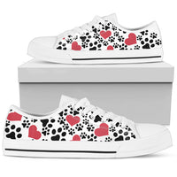 Thumbnail for Women`s Low Top Shoes Dog Print White