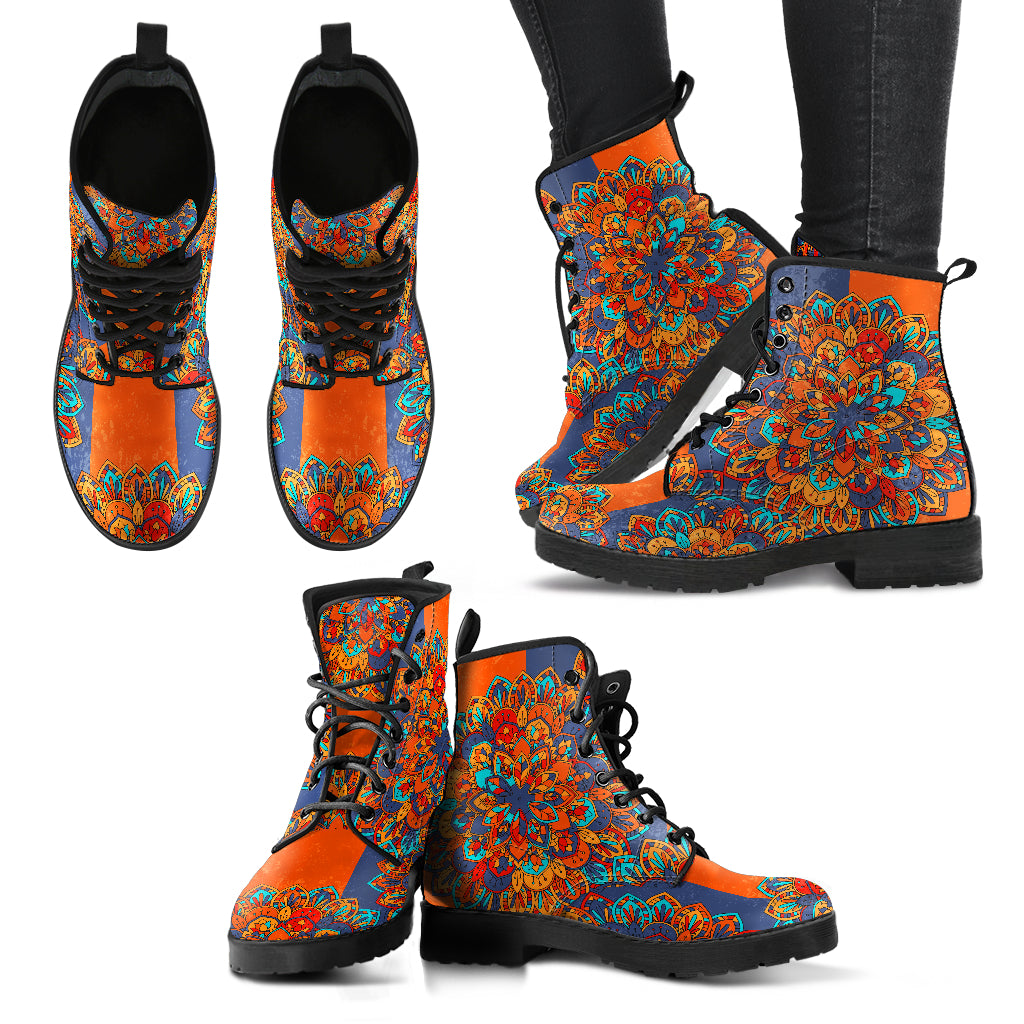Flower Mandala Handcrafted Boots - JaZazzy 