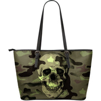 Thumbnail for Camo Skull Large Leather Tote Bag - JaZazzy 