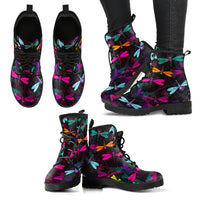 Thumbnail for Handcrafted Dragonfly Pattern Boots - JaZazzy 