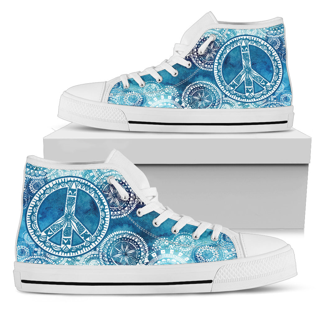 Womens Blue Peace High Top. - JaZazzy 