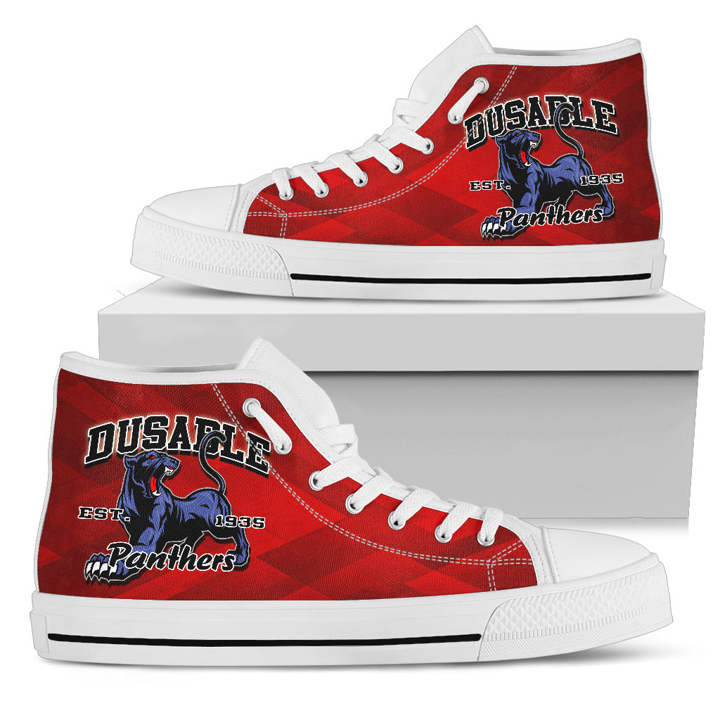 DuSable High Top Gym Shoe-Red SQ_Womens (JZP) - JaZazzy 
