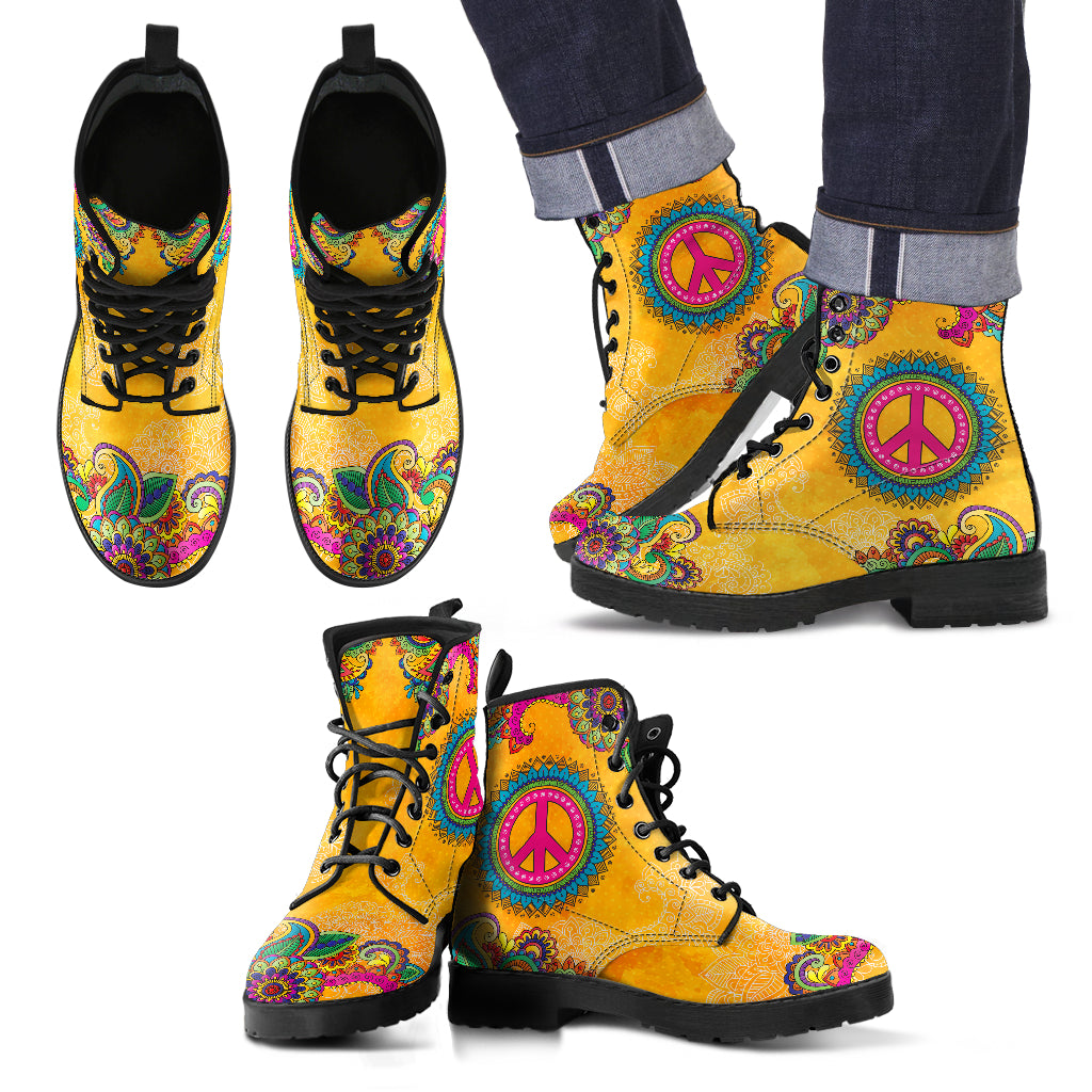 Peace Men's Handcrafted Boots - JaZazzy 