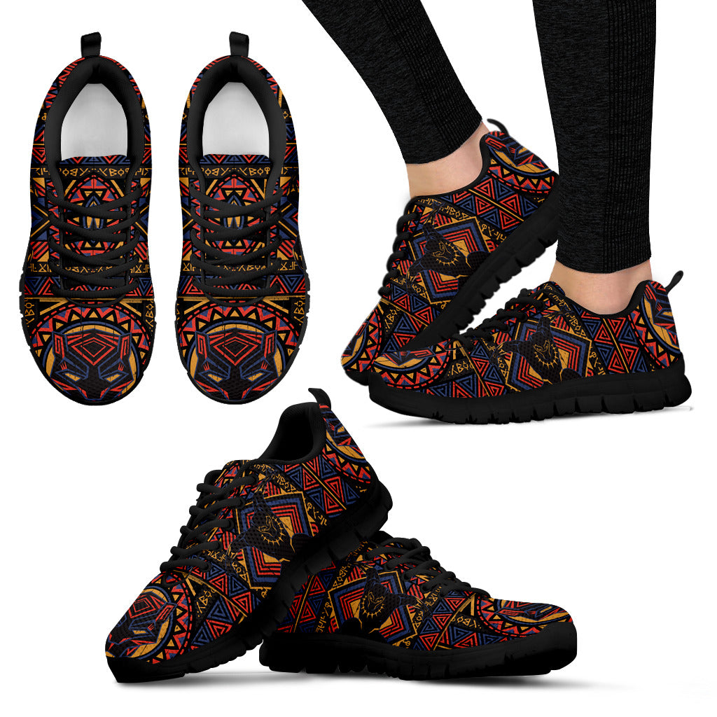 Black Warrior Hypnotic Patterns Sneakers - JaZazzy 