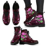 Thumbnail for Dragonfly With Lotus Flower Handcrafted Boots V3 - JaZazzy 