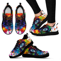 Thumbnail for Rainbow Eye Hand Crafted Sneakers. - JaZazzy 
