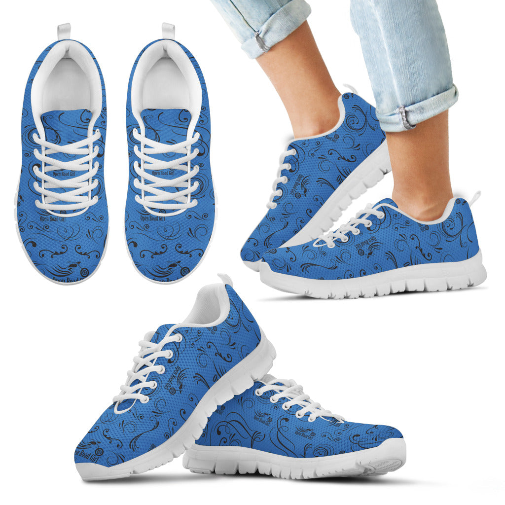 BLUE/WHITE Open Road Girl Kid's Sneakers - JaZazzy 