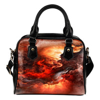 Thumbnail for NP Orange Universe Leather Shoulder Handbag - JaZazzy 