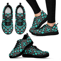 Thumbnail for Boho Seamless Blue Pattern Sneakers - JaZazzy 