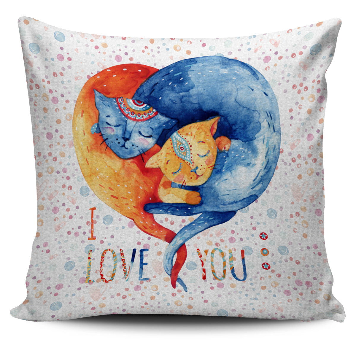 Cat Love Color Pillow Cover - JaZazzy 