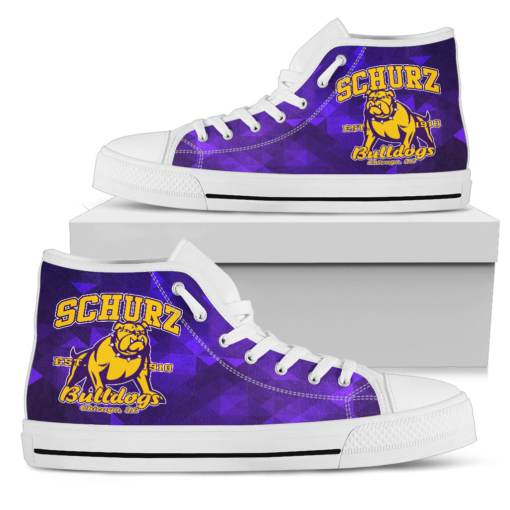 Schurz Bulldog Purple Classic High Top_Women - JaZazzy 