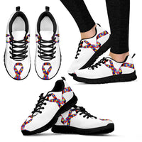 Thumbnail for Womens Autism Awareness Ribbon Puzzle Sneakers - JaZazzy 