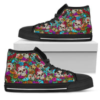 Thumbnail for Sugar Skull Handcrafted High Tops. - JaZazzy 