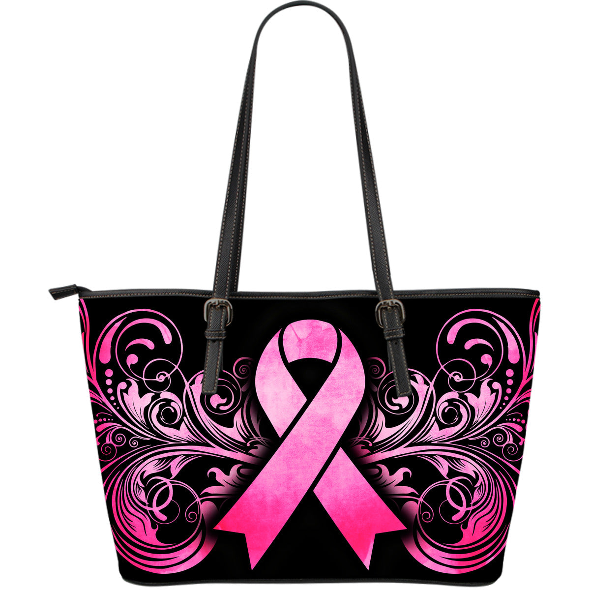 Breast Cancer Awareness Leather Tote Bag - JaZazzy 