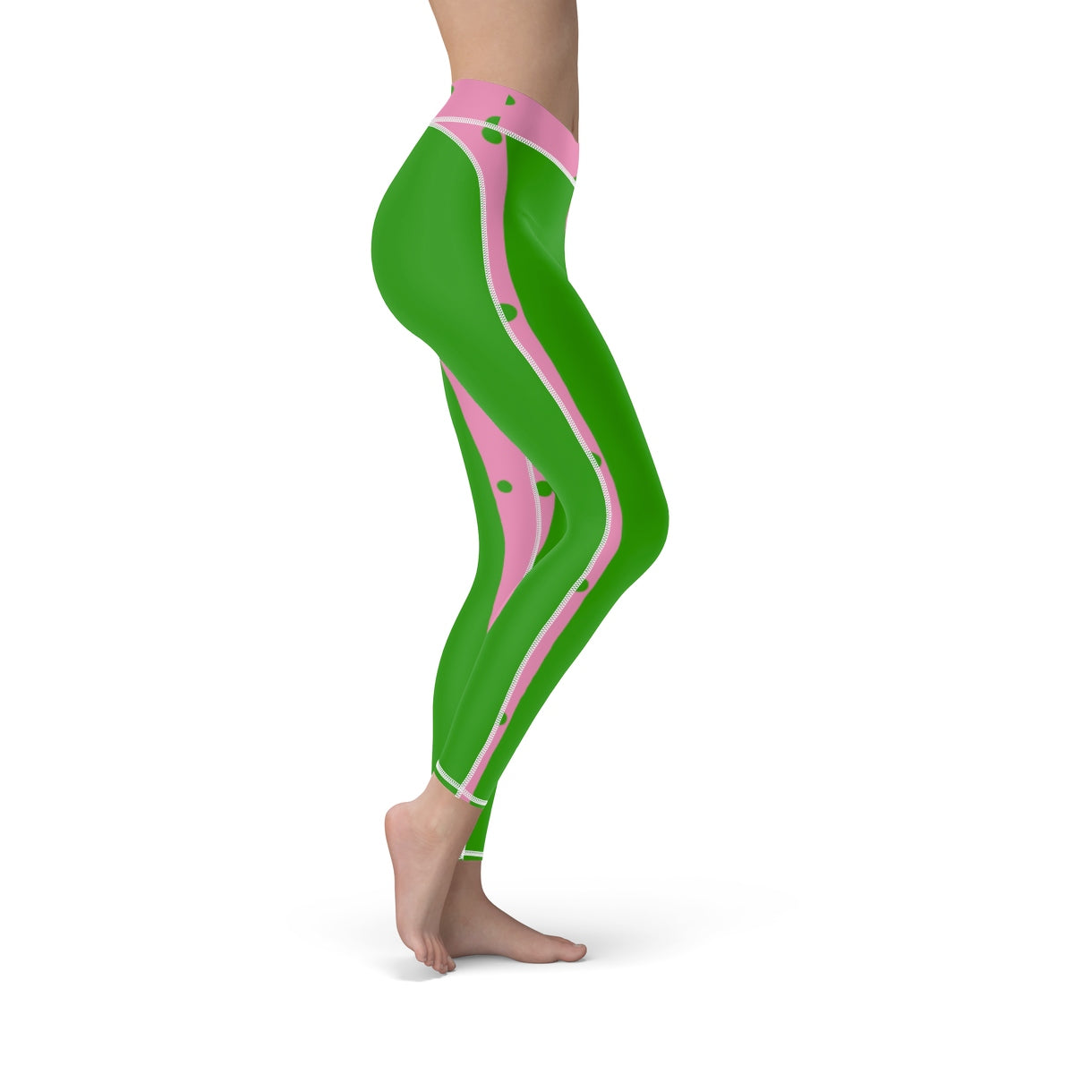 Pink and Green Women's CS Sport Leggings - JaZazzy 