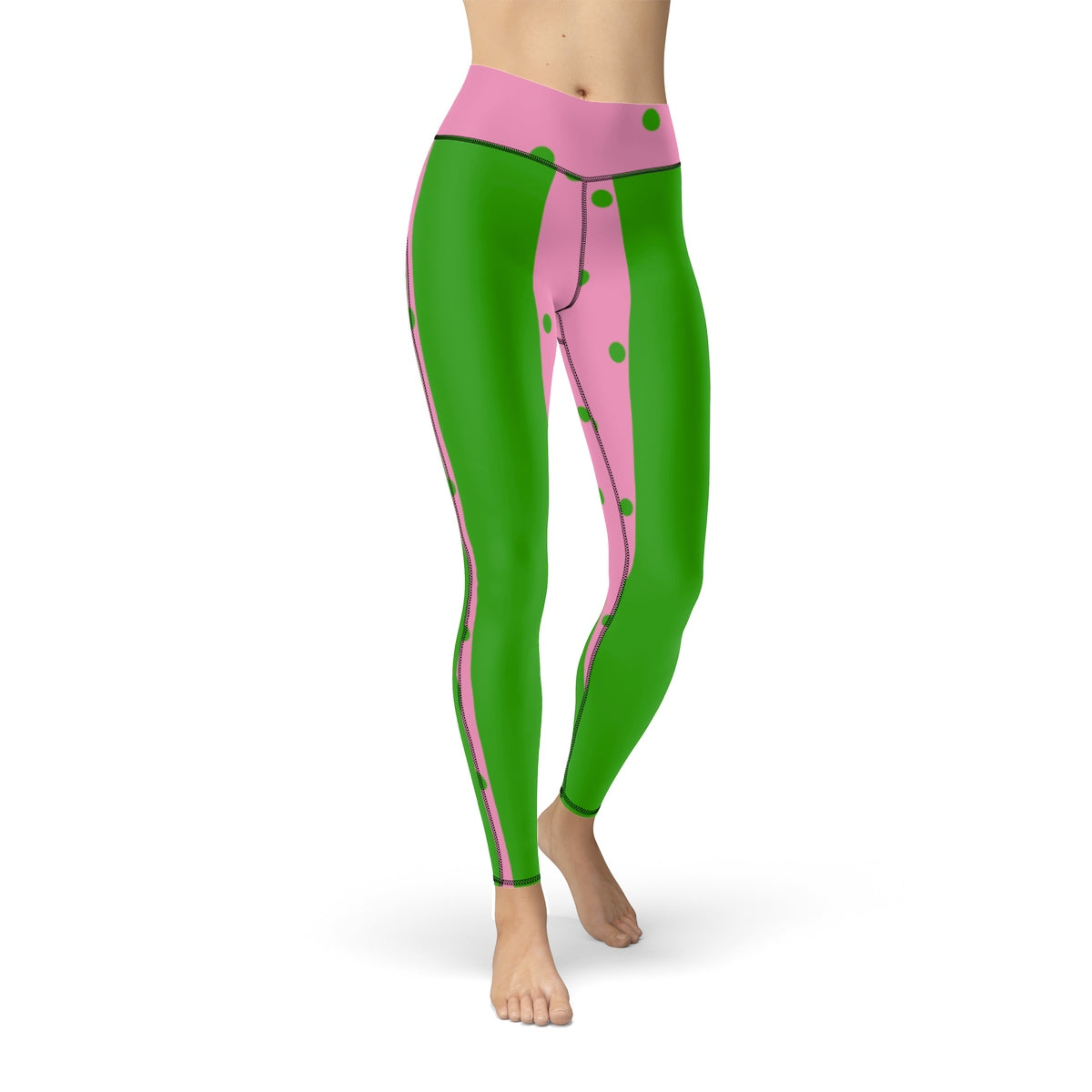 Pink and Green Women's CS Sport Leggings - JaZazzy 