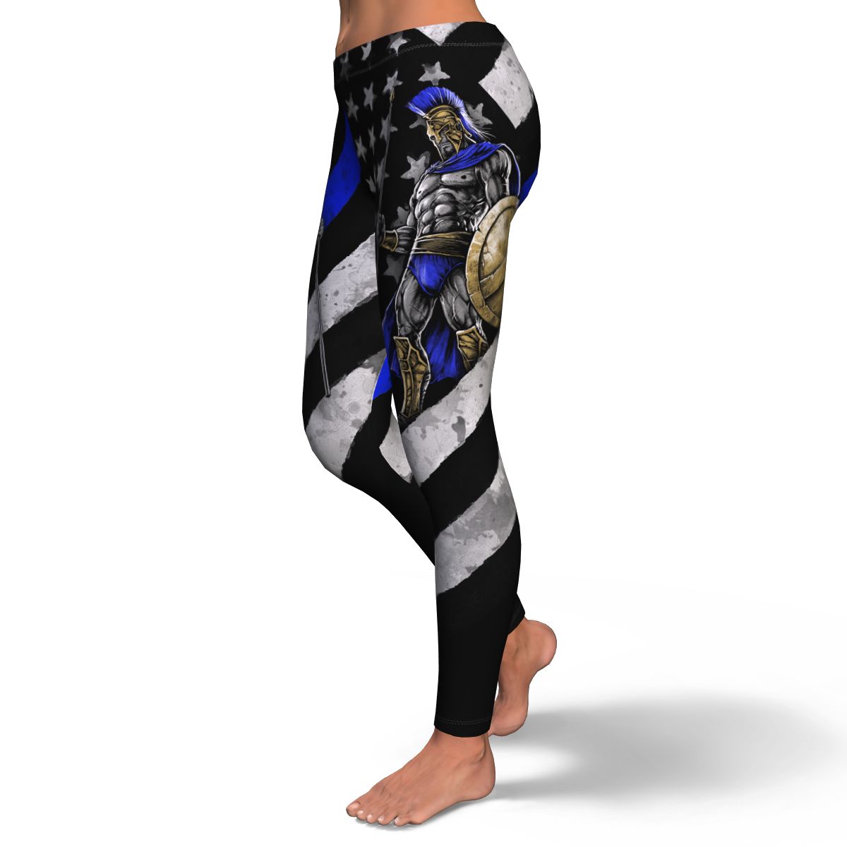 Blue Line Warrior Leggings - JaZazzy 