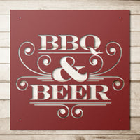 Thumbnail for BBQ and Beer_ Steel Wall Art Sign